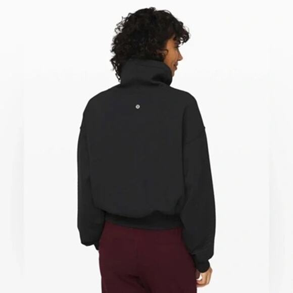 Lululemon Full Flourish Pullover AirWrap Spacer Navy Funnel Neck Sz 8 RARE - Picture 2 of 9